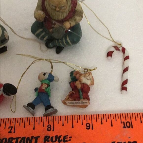 Various vintage, miniature, Santa, and gingerbread house ornaments - Picture 4 of 4